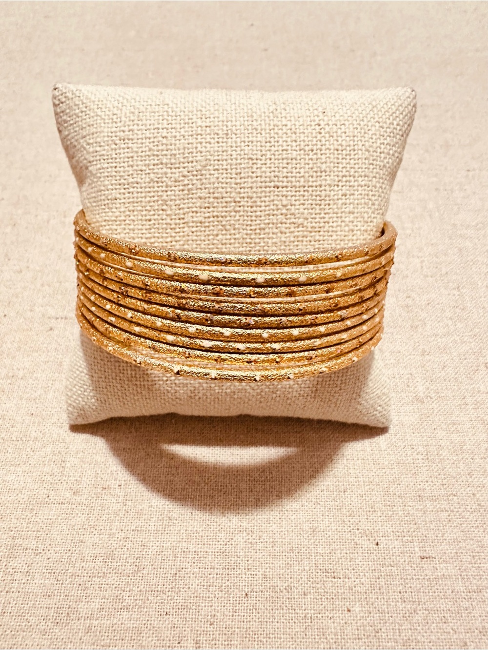 Vintage | Bangles | Vintage Metal Gold Textured Multi-Bangle Bracelet